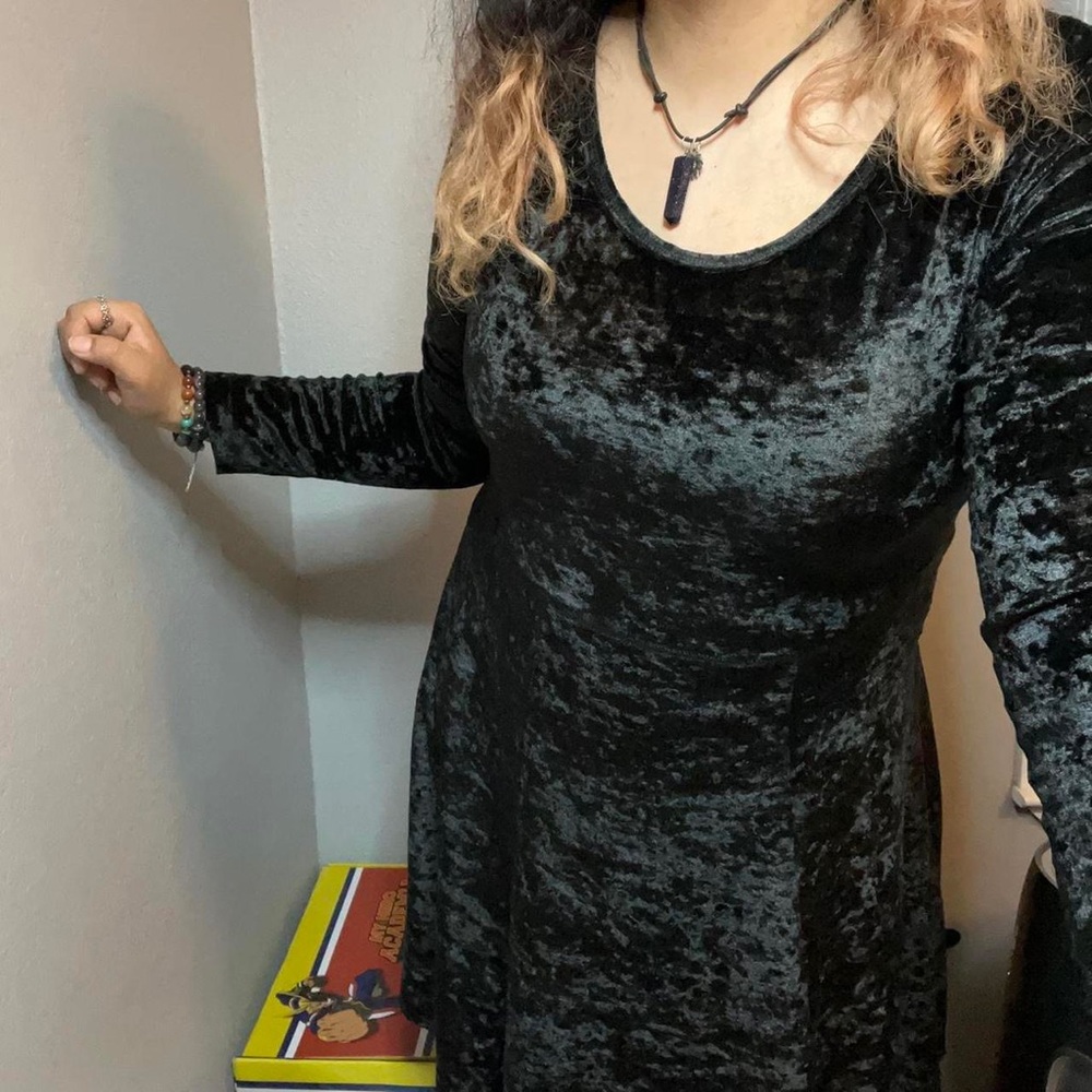 Black velvet dress